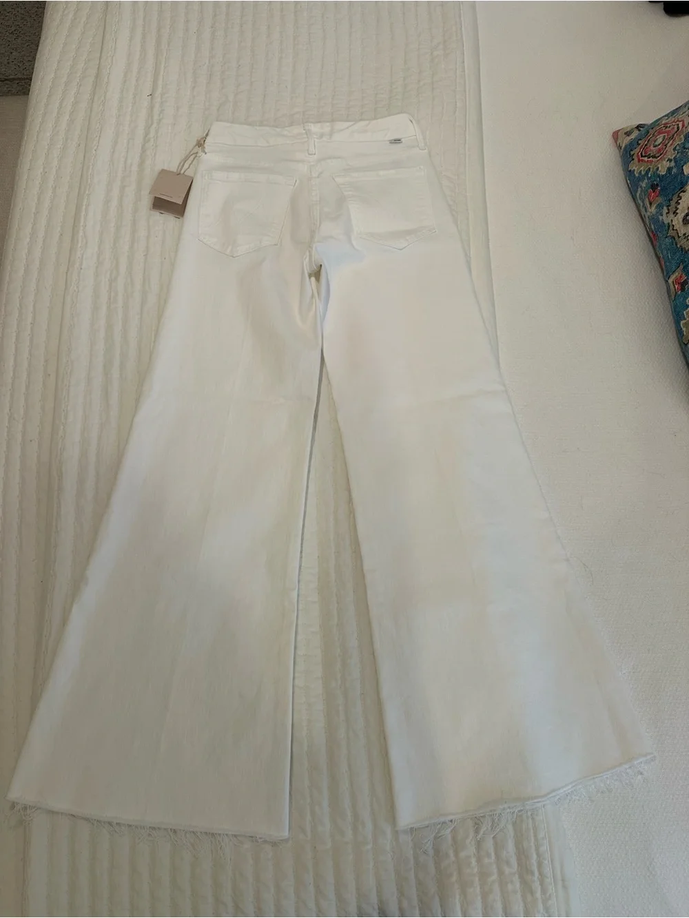 MOTHER The Roller Fray Wide-Leg Jeans in Fairest of them all wash
